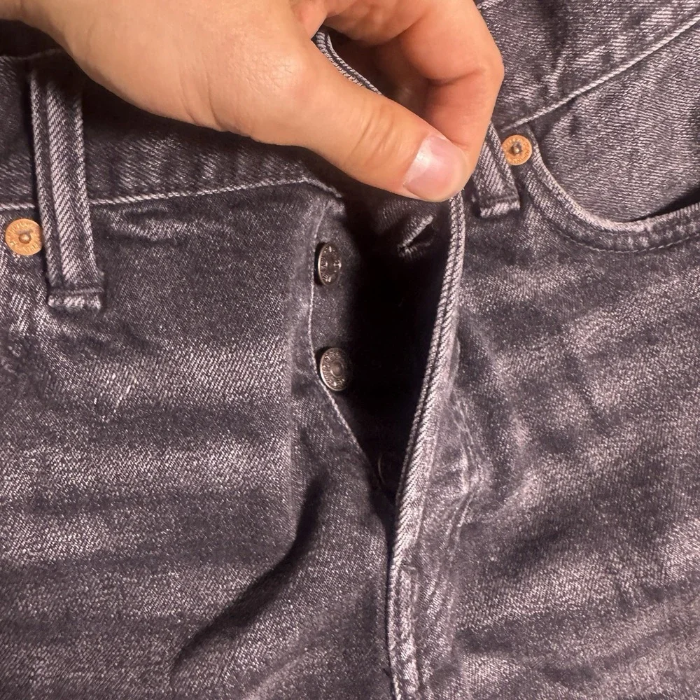 AE77 Selvedge Denim Jeans Mens 30x32 Classic Tapered Fit Charcoal Wash Everyday